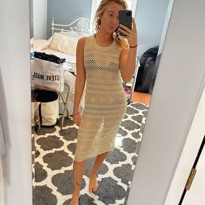 Crochet beach cover up midi dress